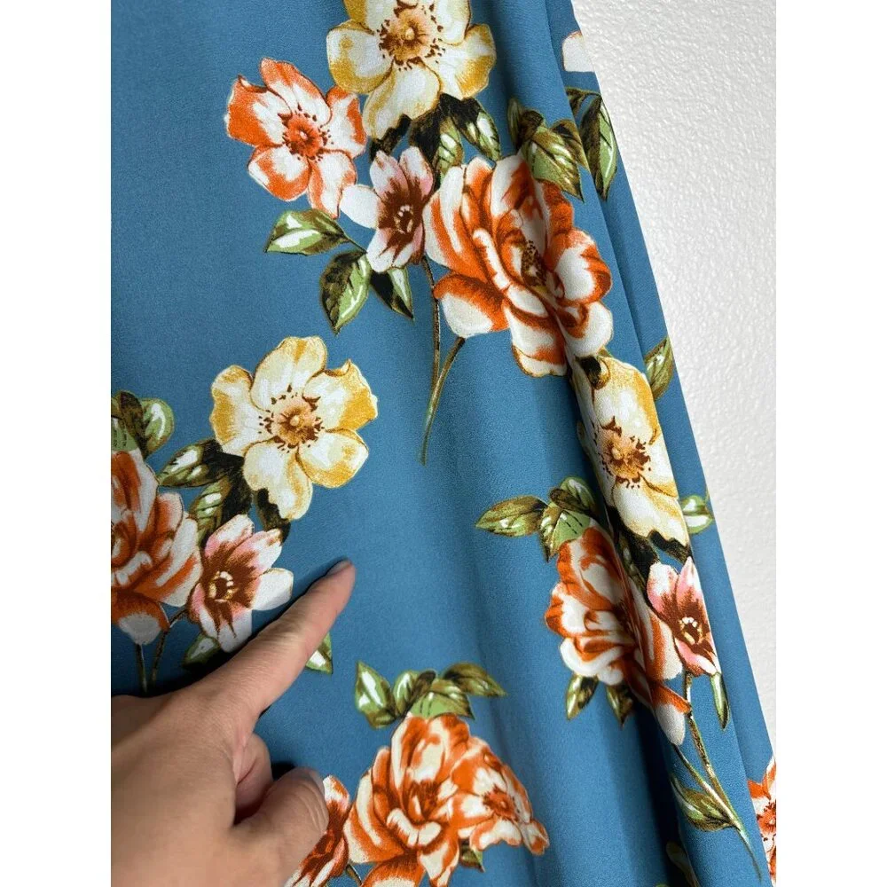 Show Me Your Mumu Kylie Mini Dress Size Medium Prairie Petal Blue Floral - Picture 4 of 9